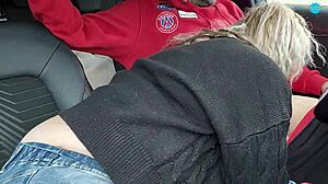Hey, ever seen a dirty husband snag a car blowjob from his wife?