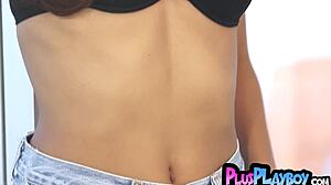 small tits latina strips lingerie exposing hot body!