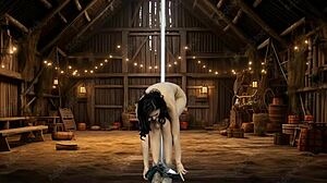 ariana marie pole dances stripping to country tunes in barn!!