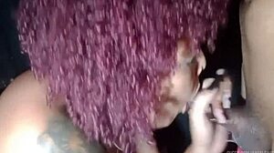 married woman trapped in gloryhole booth with two hung guys pounding her