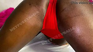 Watch my petite body squirt from monster dildo stretching tight wet pussy up close in full lingerie solo