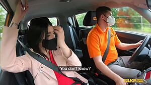 Hot Asian Babe Sucking Burning Cock in Car Cowgirl Ride