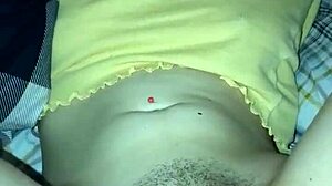 blue vibrator buzzes deep in my hairy pussy till i cum hard