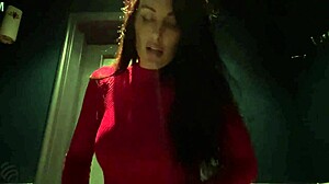 A Horny Slut Jerks Off Desperately in Nightclub Toilet Stall!