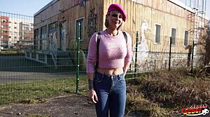 french blonde endy meets german scout for casting pickup