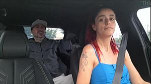 App driver gets cozy with passenger during wild street ride