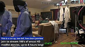 doctor tampa milks cum in humiliation hospital handjob by latex glove nonbinary nurses!