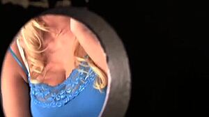blonde babe at gloryhole slurps huge cock like a pro sucking every drop 😍🍆