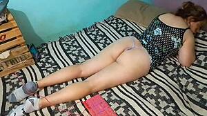 grabbing her ass with my tripod as she moans for more