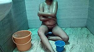 indian village girl's tight pussy creampied during outdoor bath doggystyle