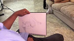 muscular artist throbs hard sketching busty milf angel cruz silvana lee