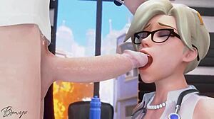 mercy sucks deep blowjob