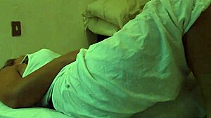 italian mature milf gives bedroom blowjob and handjob fun