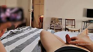 caught him peeping jerking while stepmom and i changed!