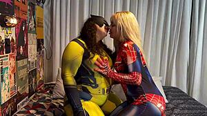 wolverine fucks big ass brunette woman aranha cosplay no way home big tits pussy big cock brazilian amateurs