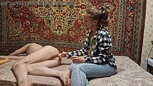 will anastasia's anal dildo dominate sasha earth in homemade russian femdom?
