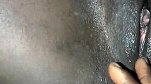 damn african whore's tight shaved pussy fingered deep