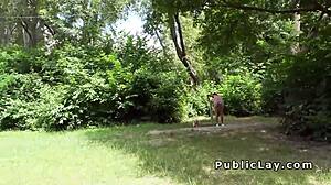 outdoor deepthroat with hungarian babe in public park... so risky