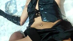 petite venezuelan model cornered by best friend post-costume party for shaved pussy creampie