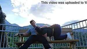 crazy latina cheerleader sucks stranger cock on mountain trail!