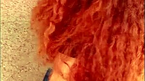 Redhead PAWG big ass fucked doggystyle hard by pool in black thong