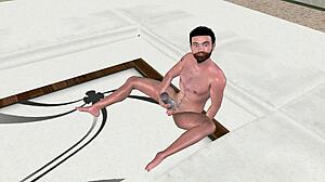 3D Hunk Gripping Tight Fleshlight Torches Massive Cock In Explosive Solo Jerk-Off Climax