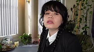wednesday addams rides yhivi's big costume roleplay deep