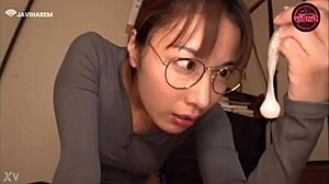 Naughty Japanese Nurse Squirms Under Old Man's Creampie Golden Shower