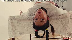 i bound hot spanish pawg in ropes for intense anal play and sloppy throat work denying her climax