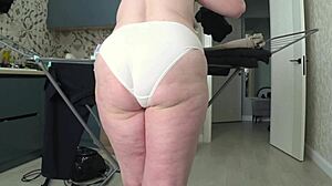 whoa look at this curvy pawg milf's big ass shaking in white panties on cam
