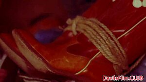 bound busty babe endures domination, rides cock hard before cumshot blast