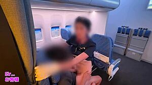 japanese stewardess blows cock creampie instead of meal