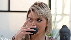 winter ashby savors cum mouthful after her sensual blonde massage bliss