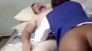 Petite student slut sucks cock then bends over for pounding