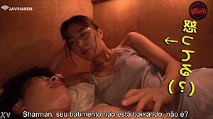 Naughty Japanese Nurse Squirms Under Old Man's Creampie Golden Shower