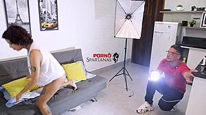 I'm posing as cute tanned Brazilian teen Annie in skimpy lingerie photoshoot
