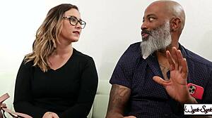 sexy tattoo milf red august rides shaun's huge cock in contest