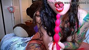 She toys her tight ass while daddy watches every thrust