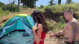 Skinny Wife Gangbanged Hard at Lakeside BBQ with Multiple Cocks