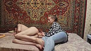 will anastasia's anal dildo dominate sasha earth in homemade russian femdom?