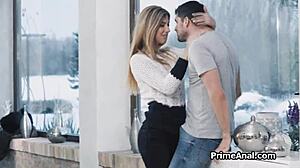 snow fun leads to girlfriend's hot anal pounding and rimming indoors