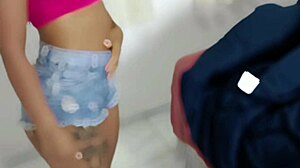 morena in tight jeans gives epic oral then takes my cock in her tight pussy with hot cum in mouth