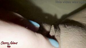 Watch me finger tight teen pussy and flash feet in tub