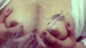 damn, this viral student's solo shower shows off her huge tits and pussy lips