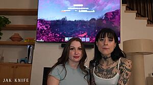 Stepsis Awlivv and BFF Bella Blu Wrestle Over My Cock in College Doggystyle