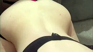 horny coed slut squirts on toys while stepdad lurks next door pov