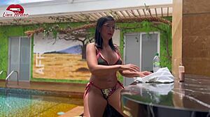 after tanning by the pool i sneak up horny groping my pussy until squirting orgasm as public voyeur bitch