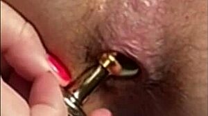 watch this chubby milf's huge gaping anal hole squirt from dirty talk masturbation