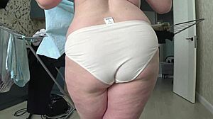 whoa look at this curvy pawg milf's big ass shaking in white panties on cam