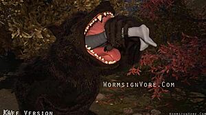 i watched the werewolf devour that barefoot cocktail waitress feet first. monster swallowed her whole in frenzy